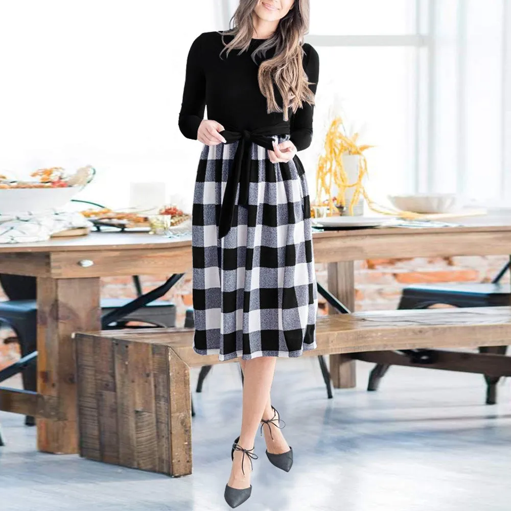 Dunnmall Fresh Perspective Long Sleeve Midi Dress