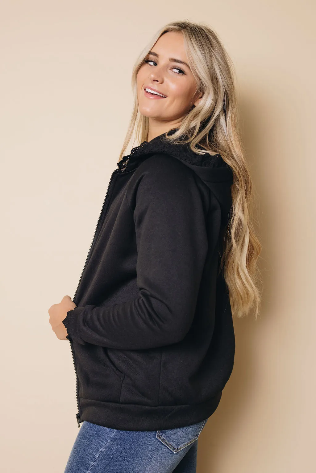 Ember Lace Trim Coat