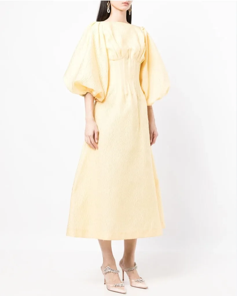 Emiko Midi Dress Lemon
