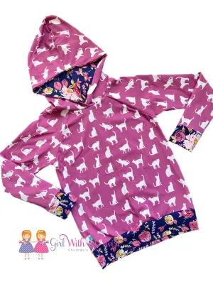 Felines & Florals Hooded Top