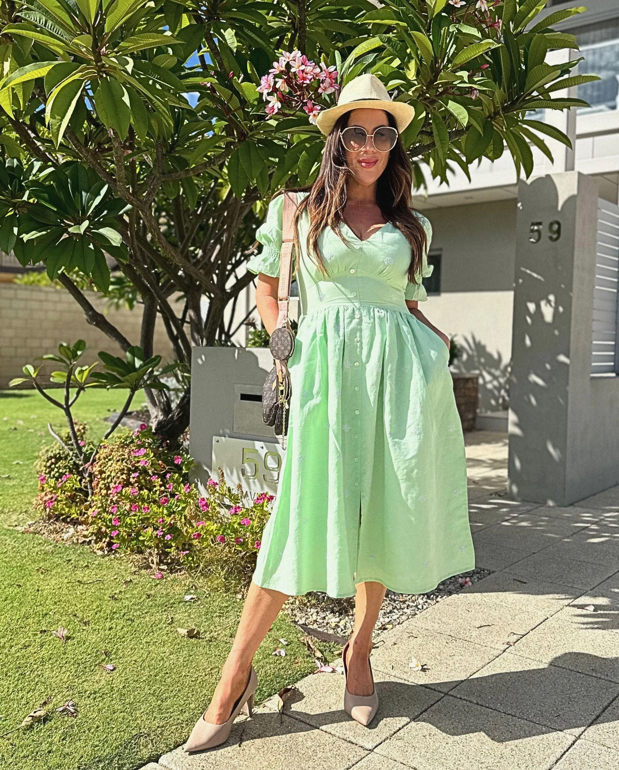 Fiza Linen Midi Dress