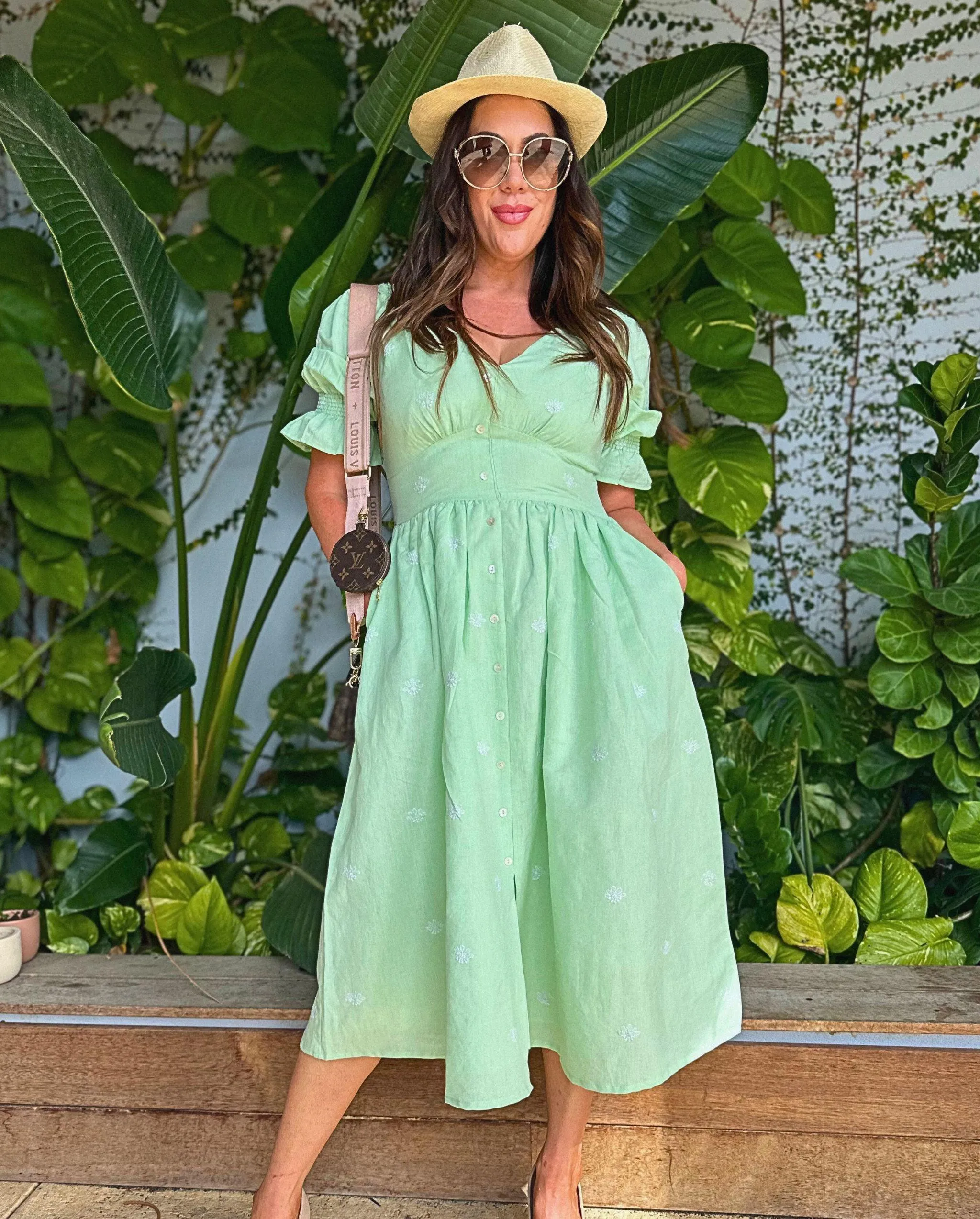 Fiza Linen Midi Dress