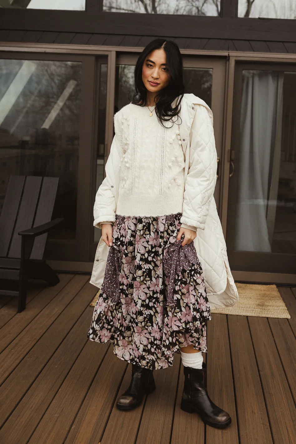 Floral Patchwork Midi Dress - FINAL SALE