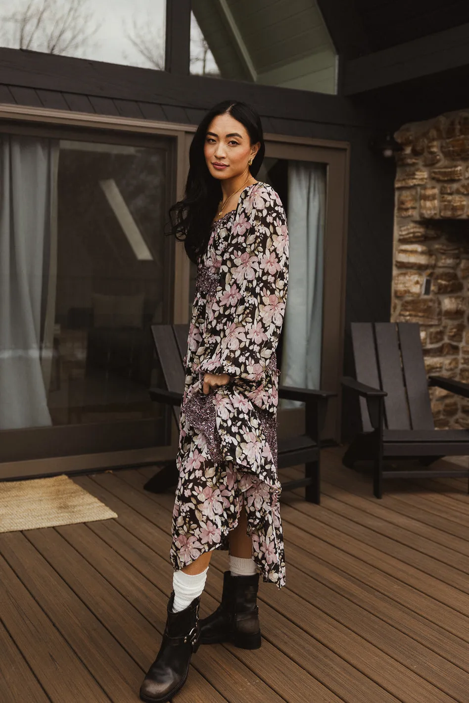 Floral Patchwork Midi Dress - FINAL SALE