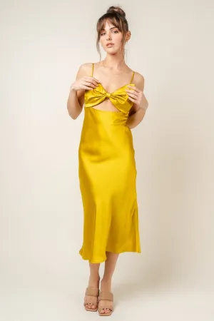 Fore Bow Front Saffron Midi Dress