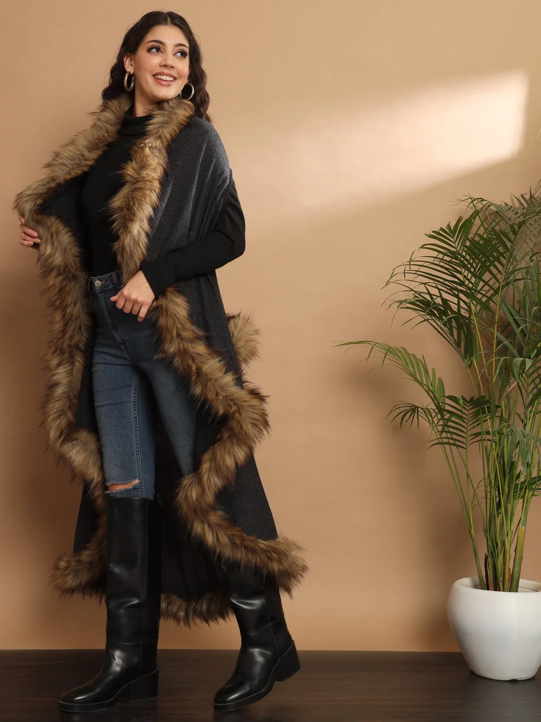 Fur Cape, Fur Jacket, Fur Coat, Fur Shawl-all in one Free Size Fur Wrap