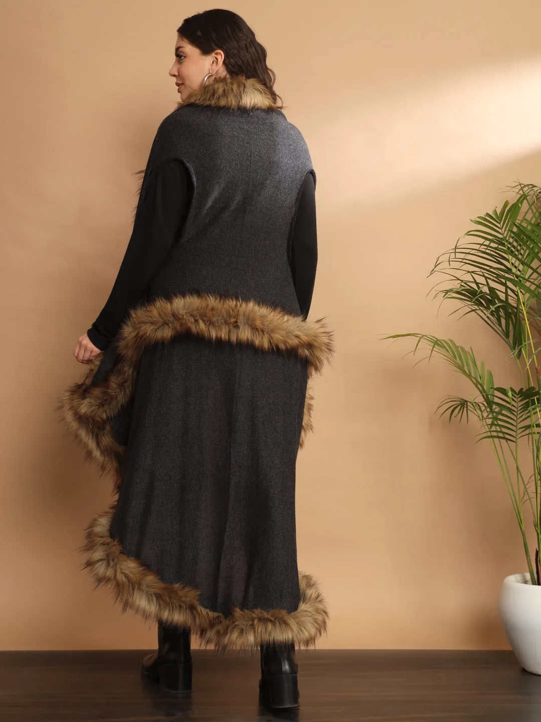 Fur Cape, Fur Jacket, Fur Coat, Fur Shawl-all in one Free Size Fur Wrap