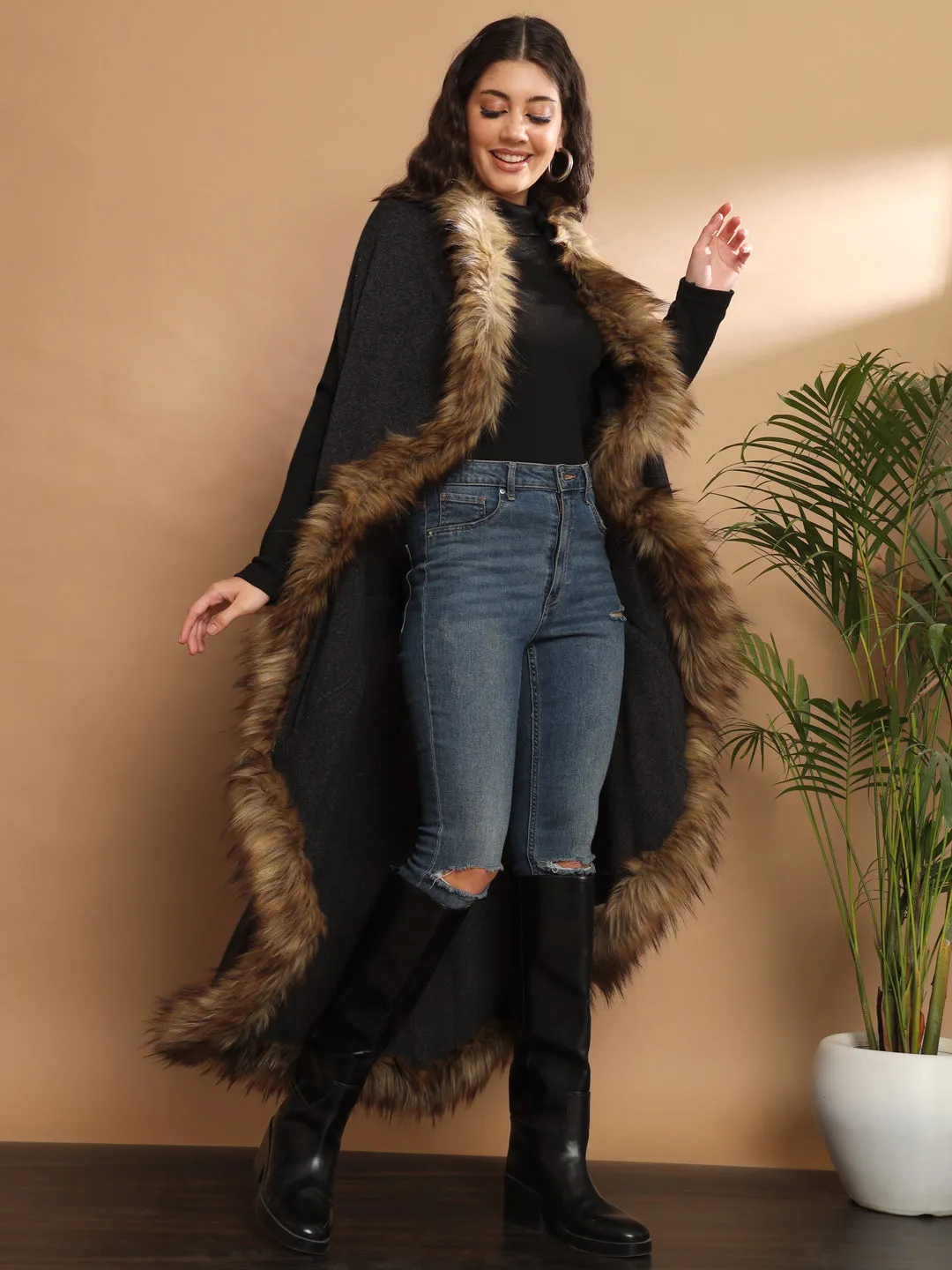 Fur Cape, Fur Jacket, Fur Coat, Fur Shawl-all in one Free Size Fur Wrap