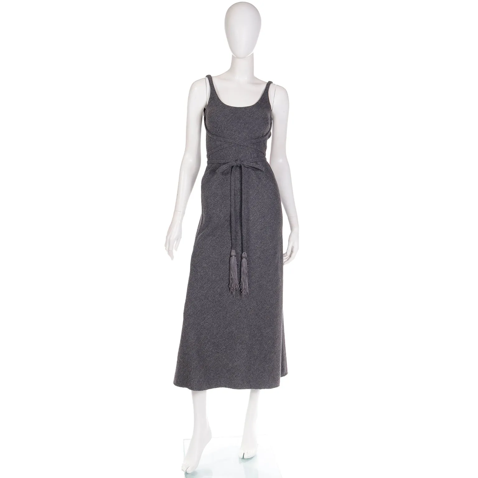 Geoffrey Beene Vintage Grey Wool Day Dress