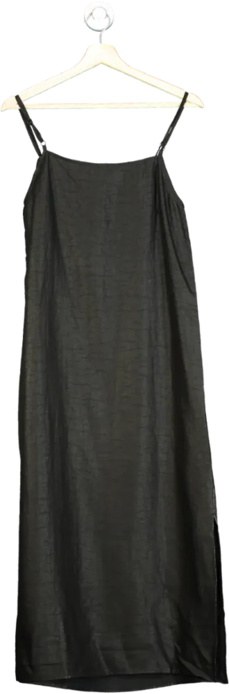 Goelia Black Silk Slip Dress UK 6