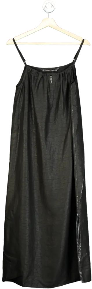 Goelia Black Silk Slip Dress UK 6