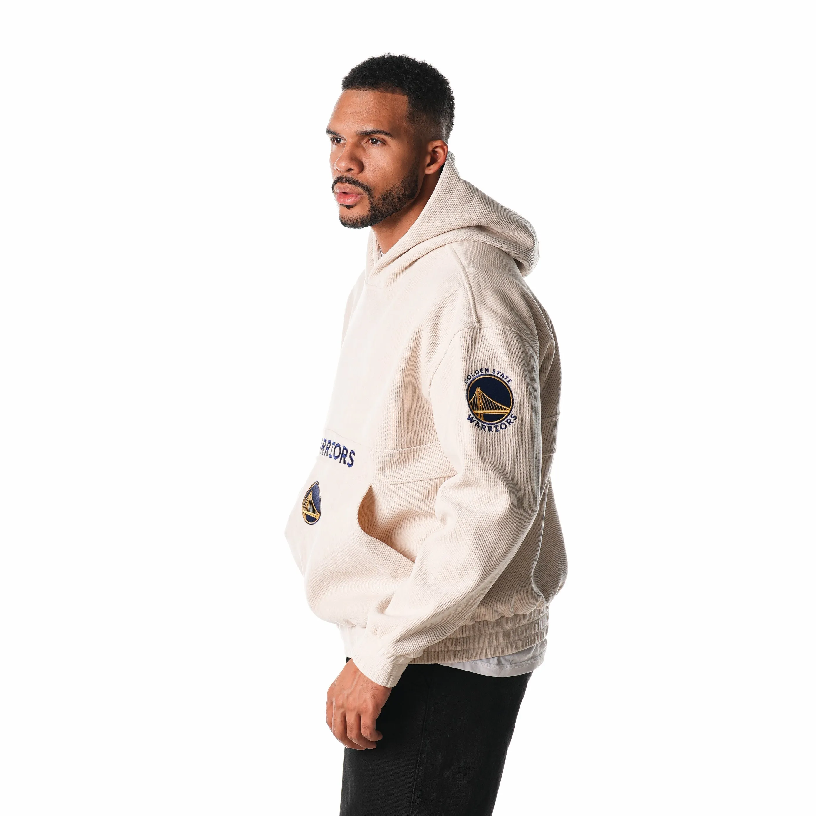 GOLDEN STATE WARRIORS UNISEX CORDUROY HOODIE - CREAM