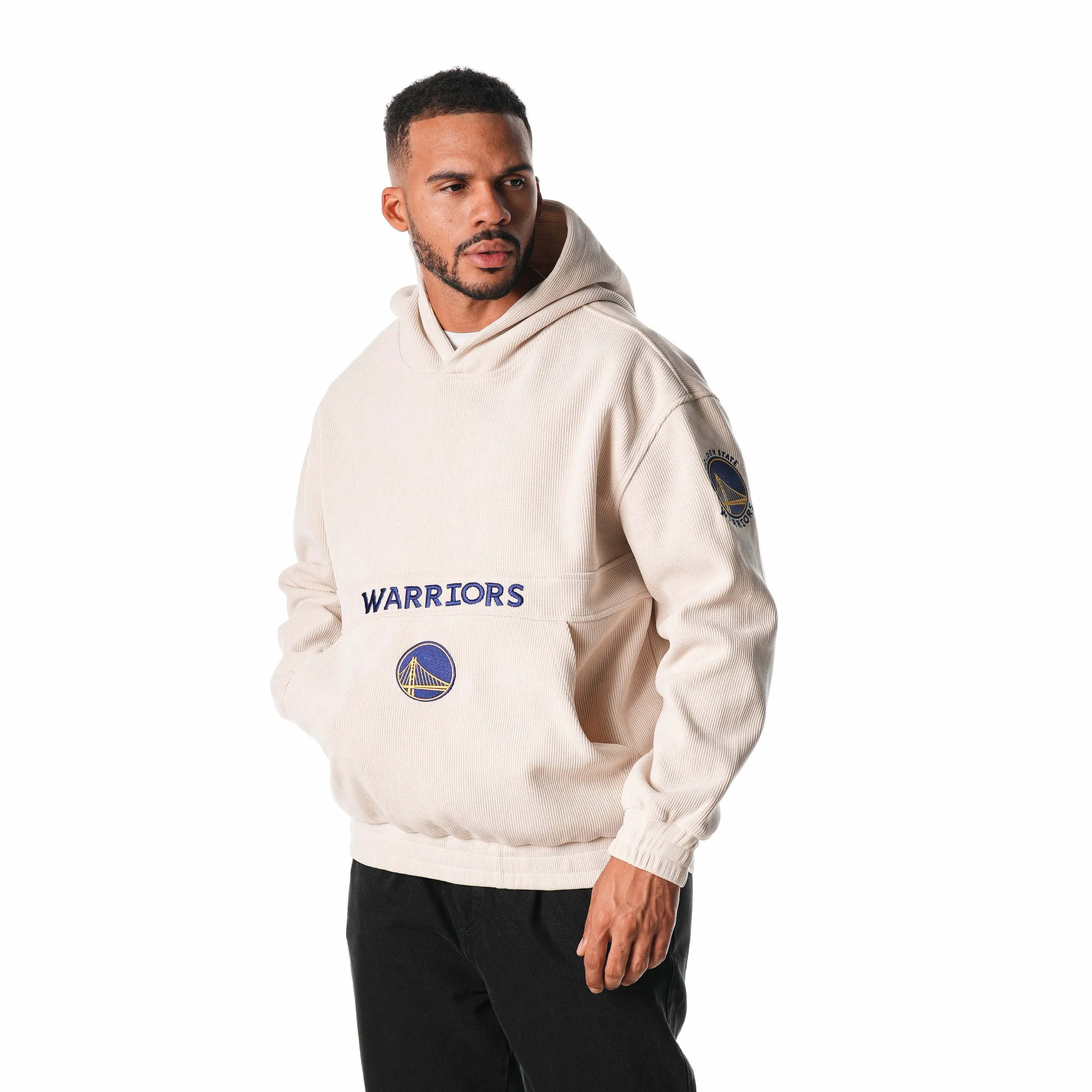 GOLDEN STATE WARRIORS UNISEX CORDUROY HOODIE - CREAM