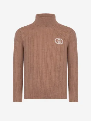 Gucci Kids Beige Wool Turtle Neck Jumper