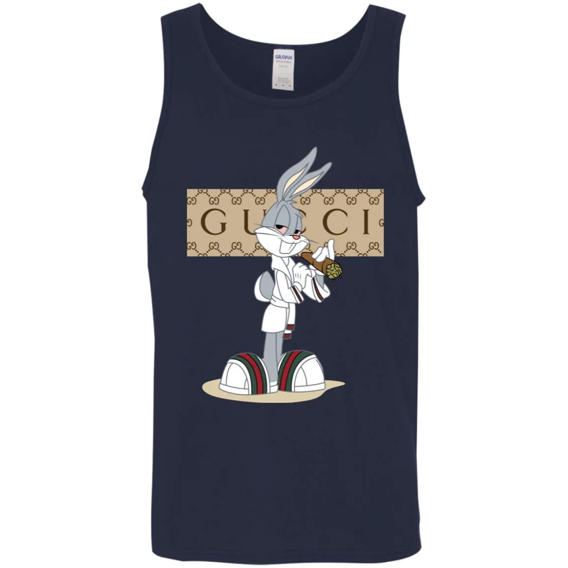 Gucci Rabbit Smoking Funny T-shirt Men Cotton Tank