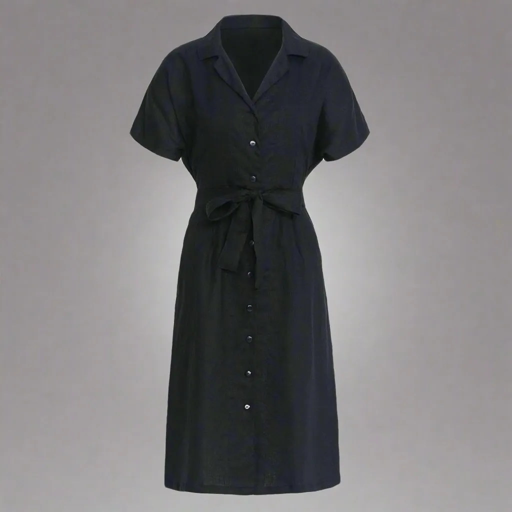 Handcrafted Linen Midi Dress: Effortless Elegance