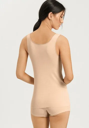 Hanro Cotton Seamless Nude Sleeveless Vest