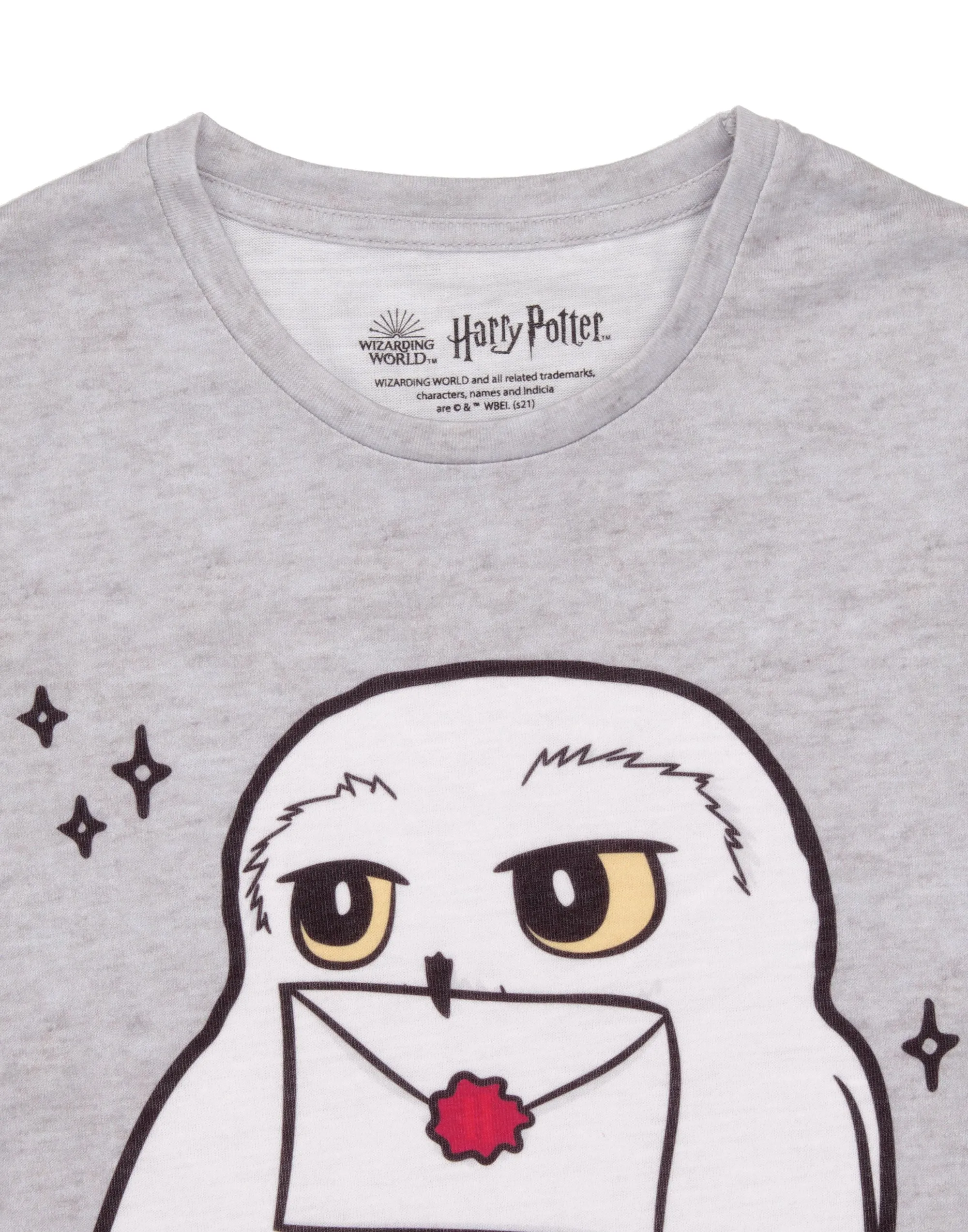 Harry Potter Hedwig Hogwarts Girl's Grey Marl Pyjama Night Dress