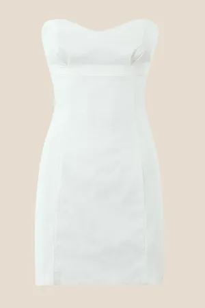 High Waist White Bodycon Short Homecoming Dress