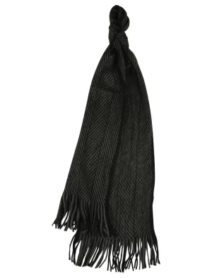 Jaxon Chevron Knitted Scarf in Black