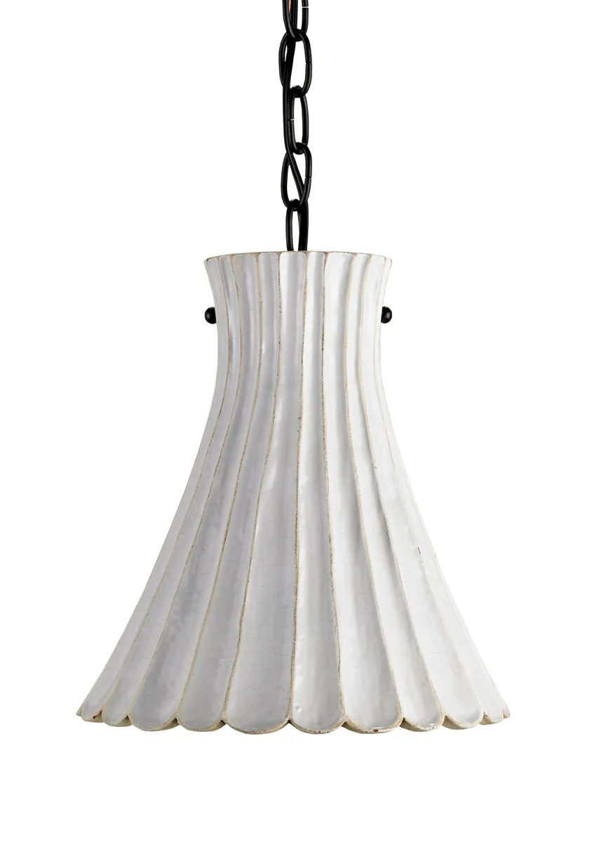 Jazz 1-Light Pendant in Satin Black & White Crackle