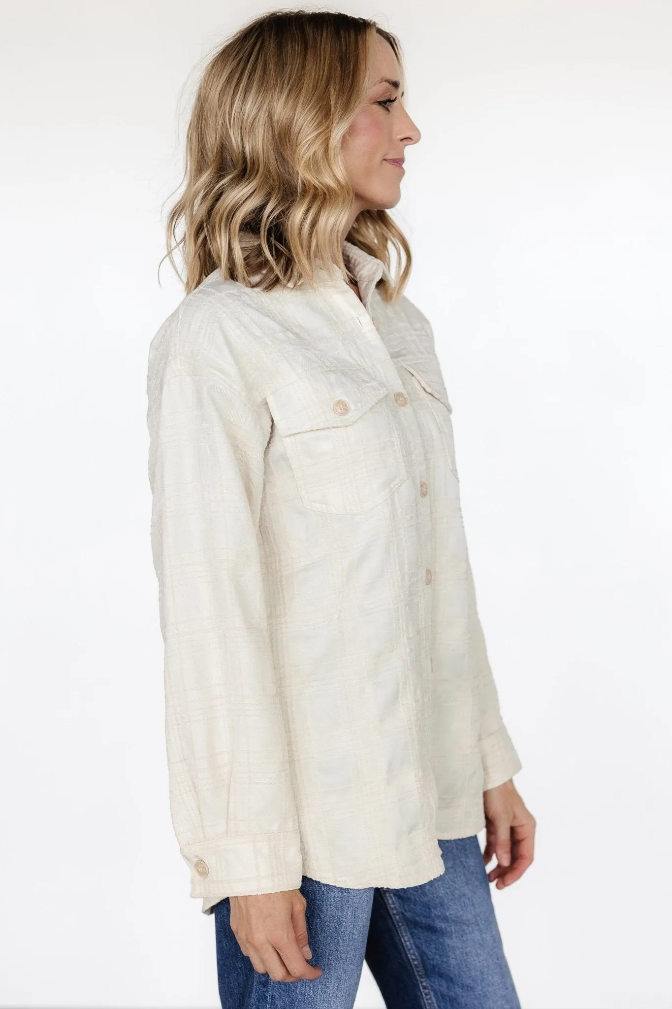Joanna Plaid Shacket | Cream   Natural