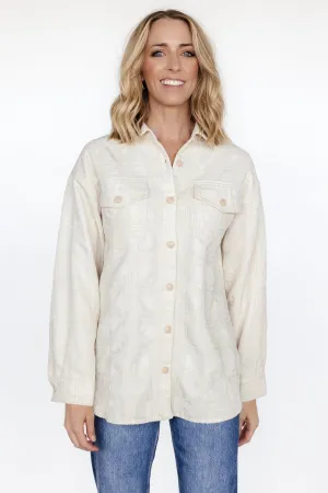 Joanna Plaid Shacket | Cream   Natural