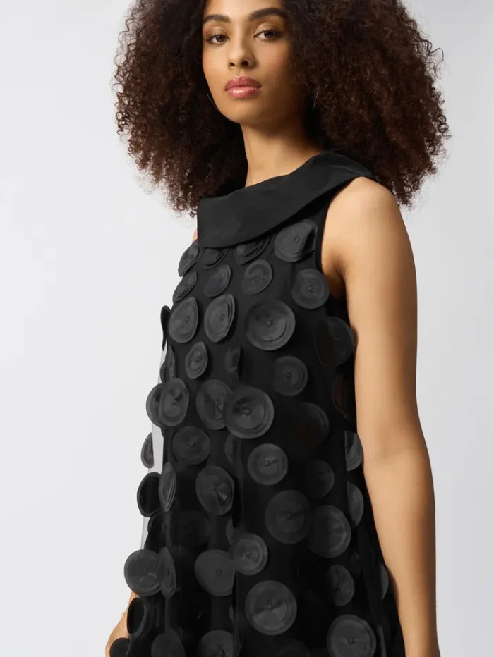 Joseph Ribkoff Women's 3D Dot Sleeveless Trapeze Dress In Black 251262 Col 11