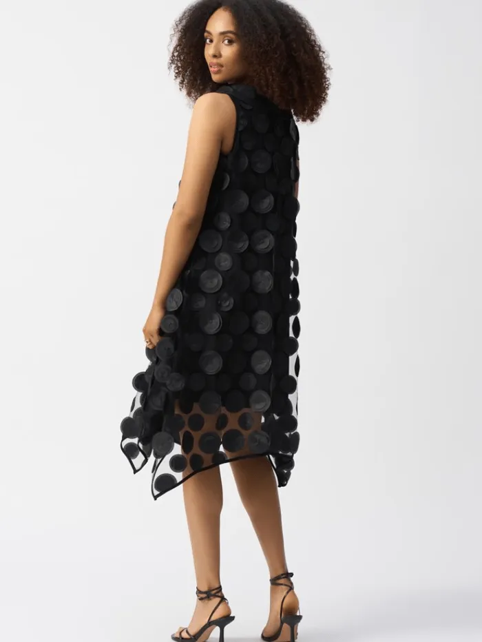 Joseph Ribkoff Women's 3D Dot Sleeveless Trapeze Dress In Black 251262 Col 11