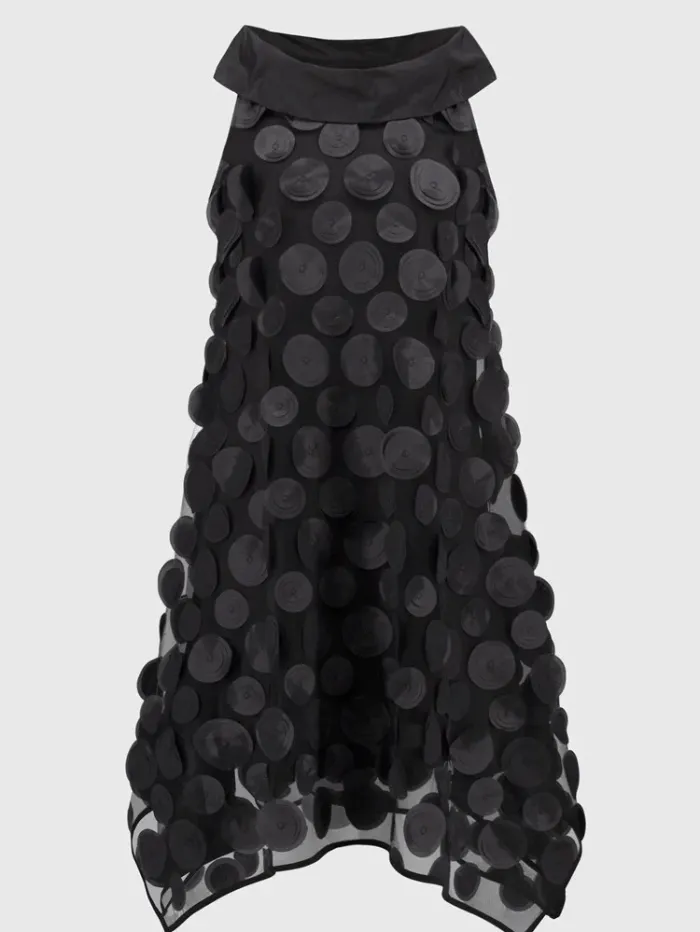 Joseph Ribkoff Women's 3D Dot Sleeveless Trapeze Dress In Black 251262 Col 11