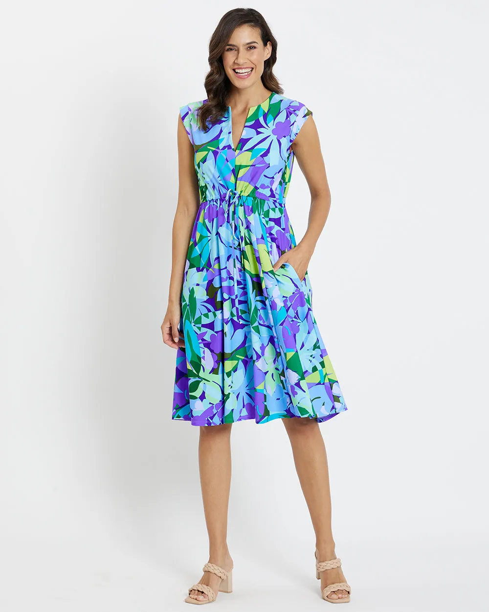 Jude Connally Tess Midi Dress - Kaleidoscope Floral Iris