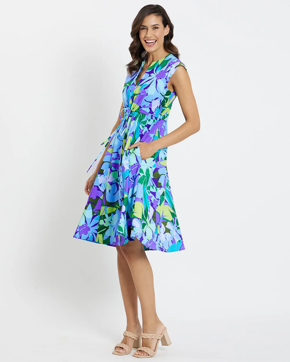 Jude Connally Tess Midi Dress - Kaleidoscope Floral Iris