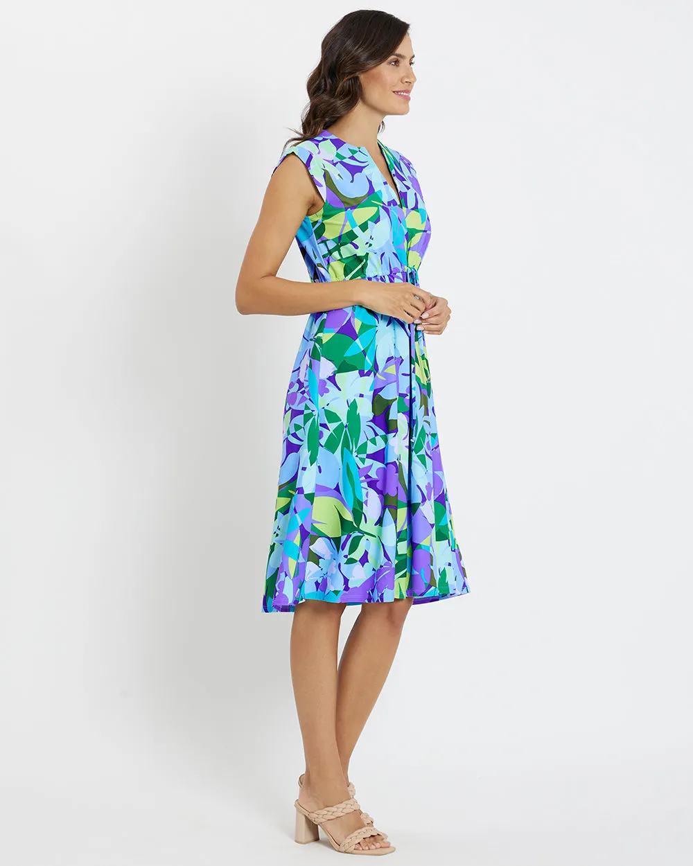 Jude Connally Tess Midi Dress - Kaleidoscope Floral Iris