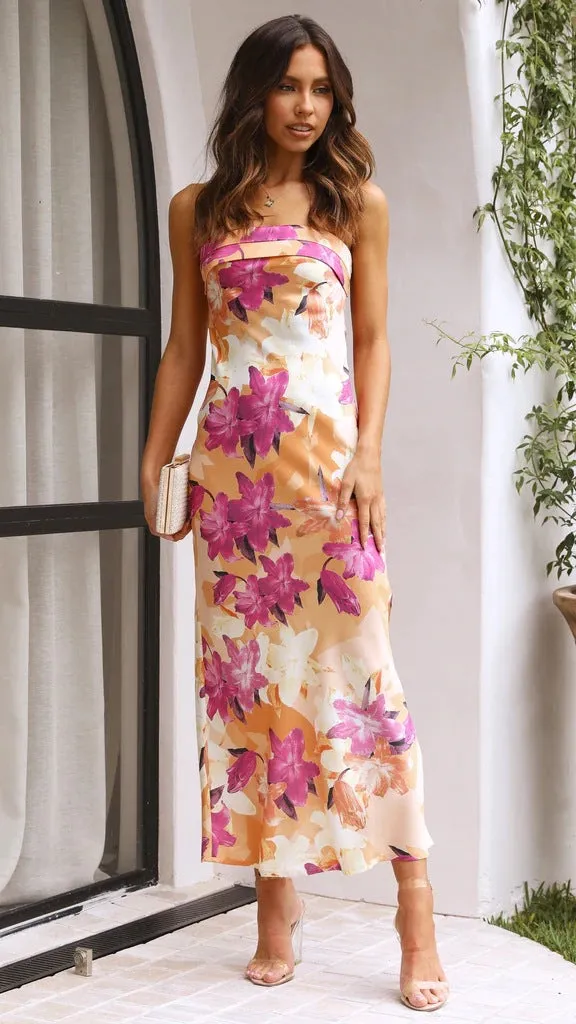 Julia's Floral Print Midi Dress