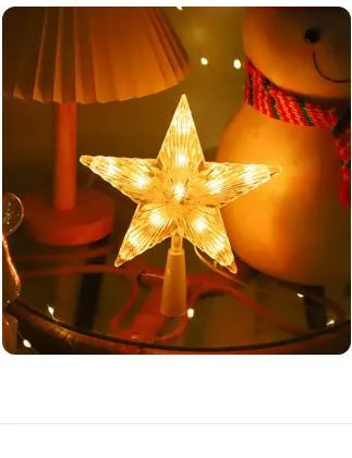 LED Christmas 2025 Tree Top Star | Light-Up Five-Pointed Star Decoration | Festive Xmas Tree Topper with Lights for Holiday Deco