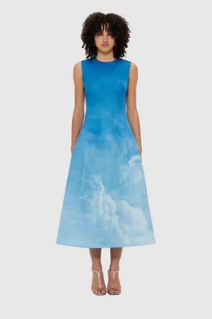 Leo Lin Cleo Sleeveless Midi Dress - Aerial Print