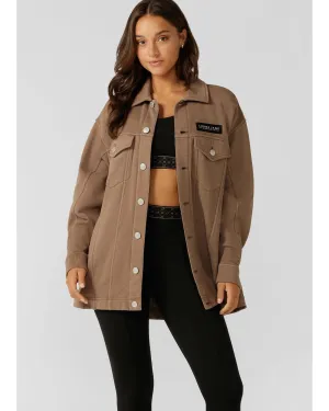 Lorna Jane Daybreak Washed Fleece Shacket - Washed Cedar
