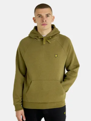 Lyle & Scott Raglan Racked Hoodie/Olive Marl - AW23 SALE