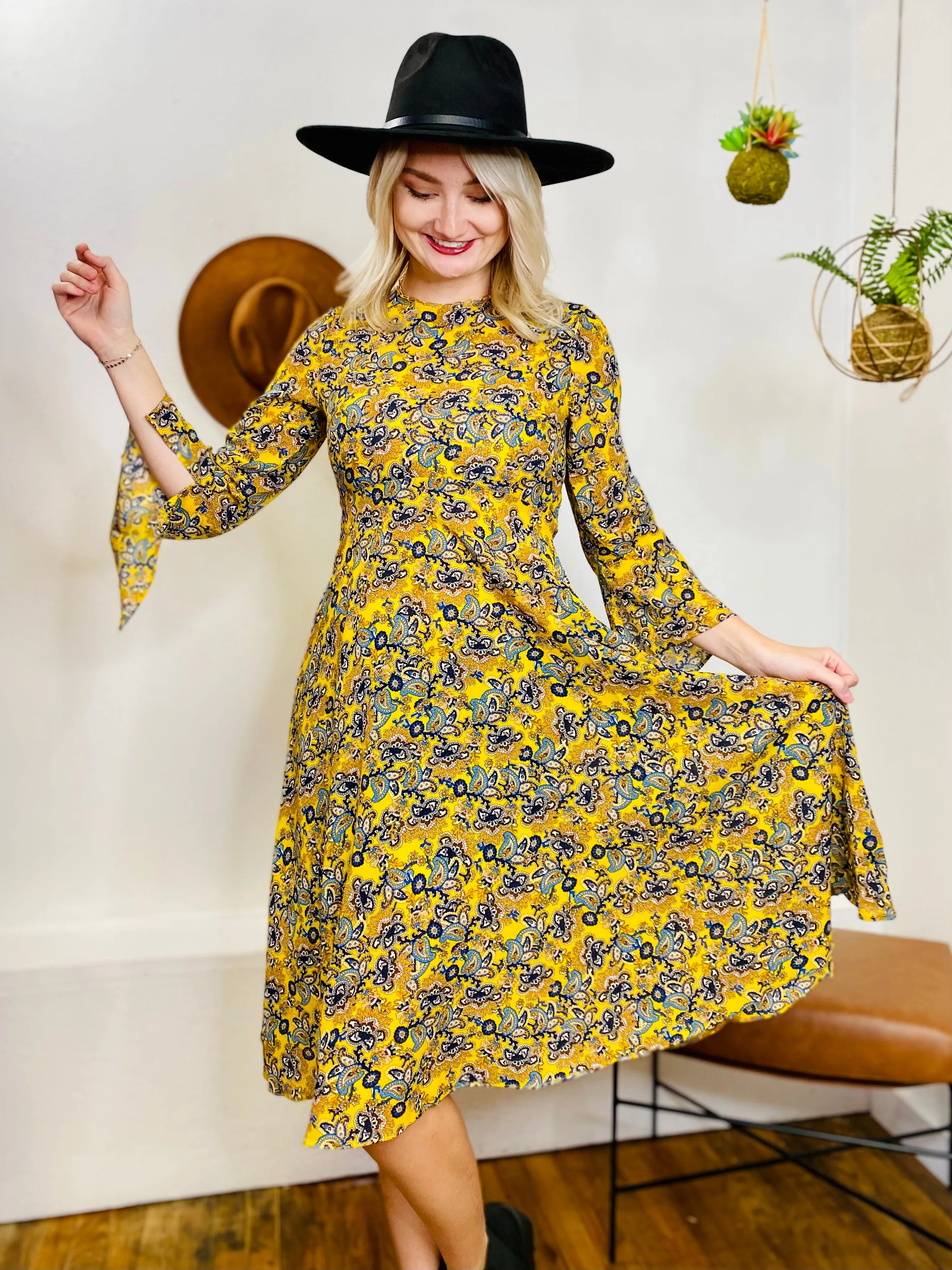 Maddie Paisley Midi Dress