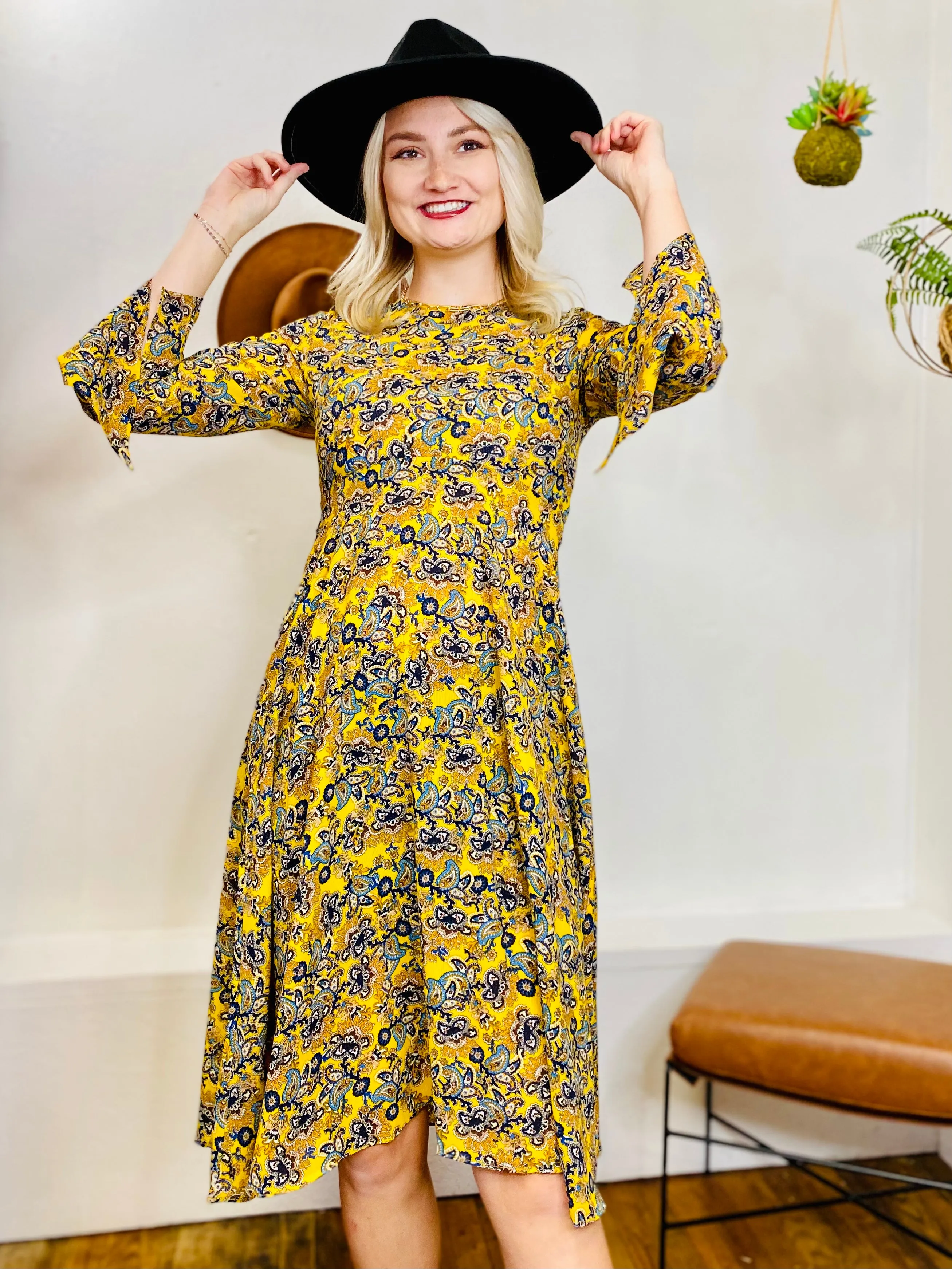 Maddie Paisley Midi Dress