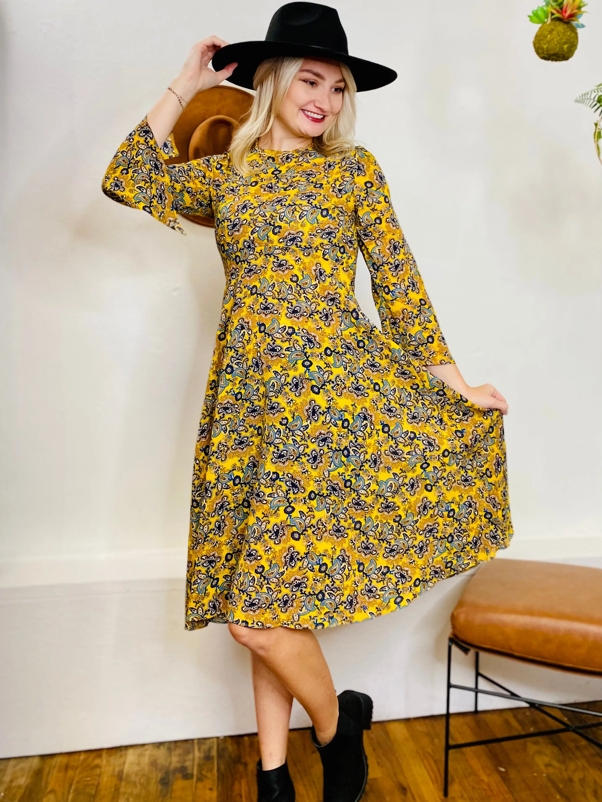 Maddie Paisley Midi Dress