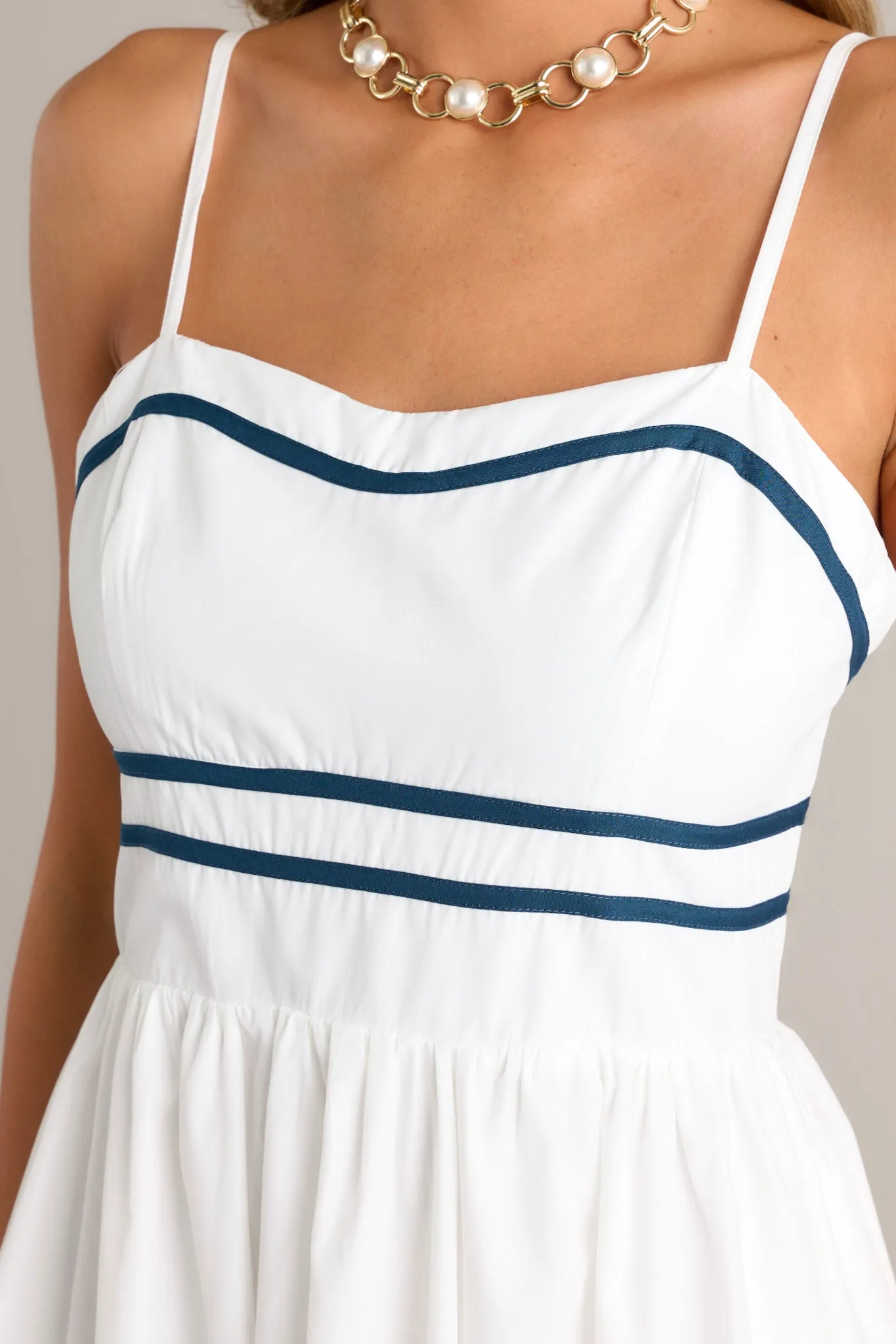 Maritime Majesty Ivory Midi Dress