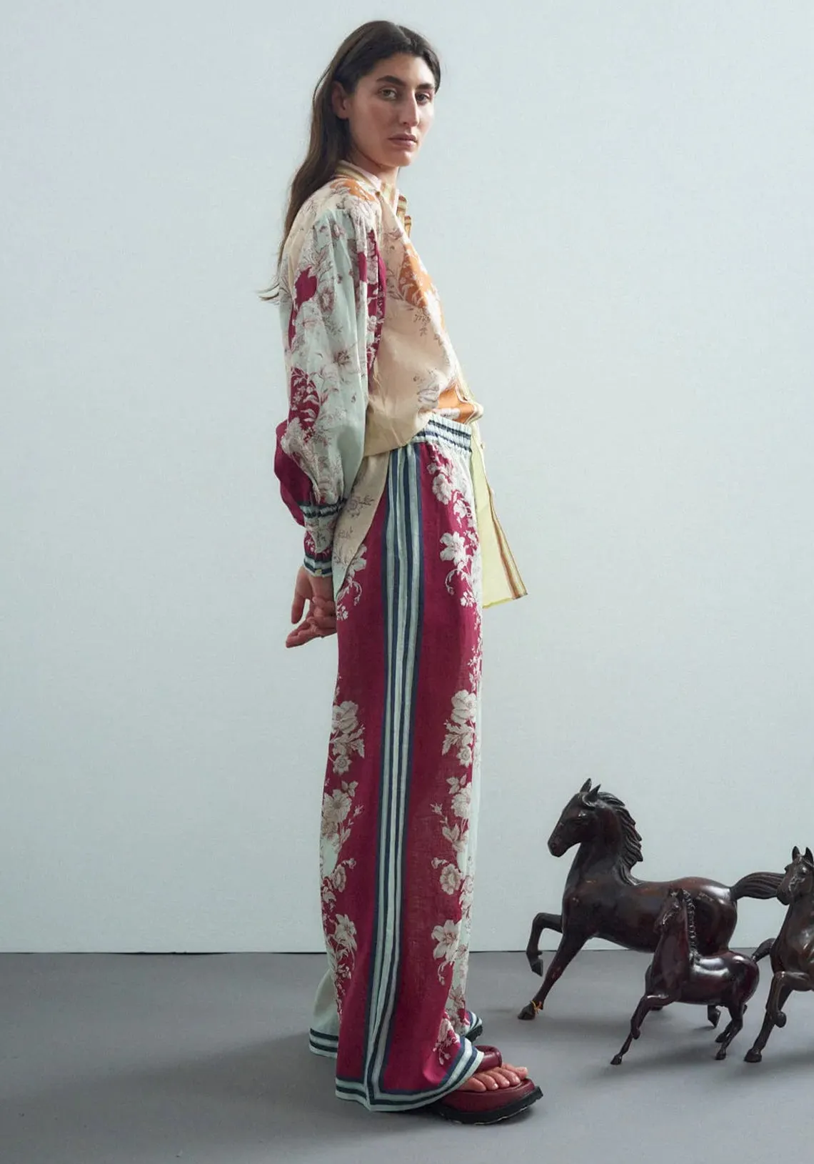 MARLOW PANT BURGUNDY PAISLEY