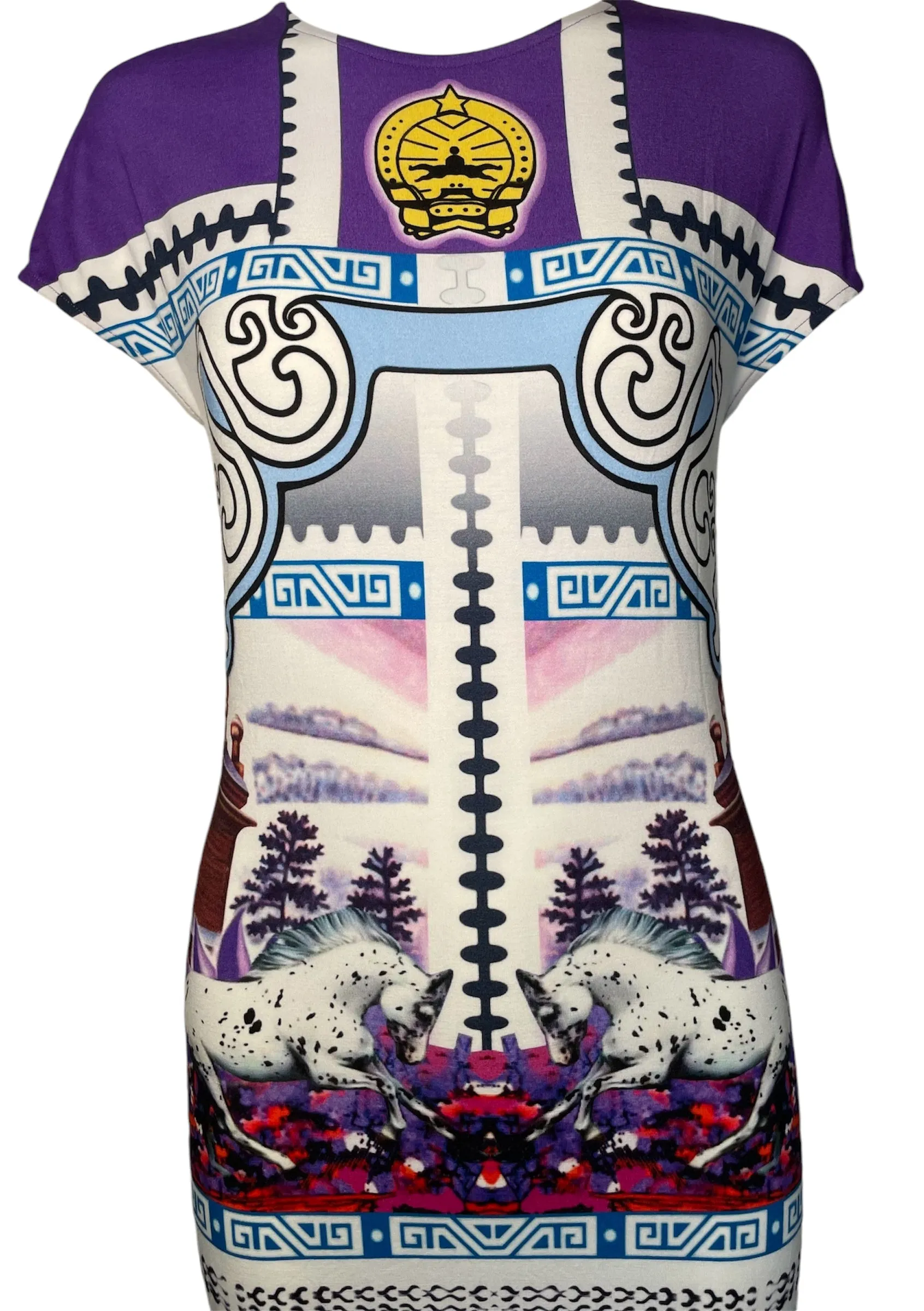 Mary Katrantzou 2010s Digital Print Tee Shirt Dress, NWT
