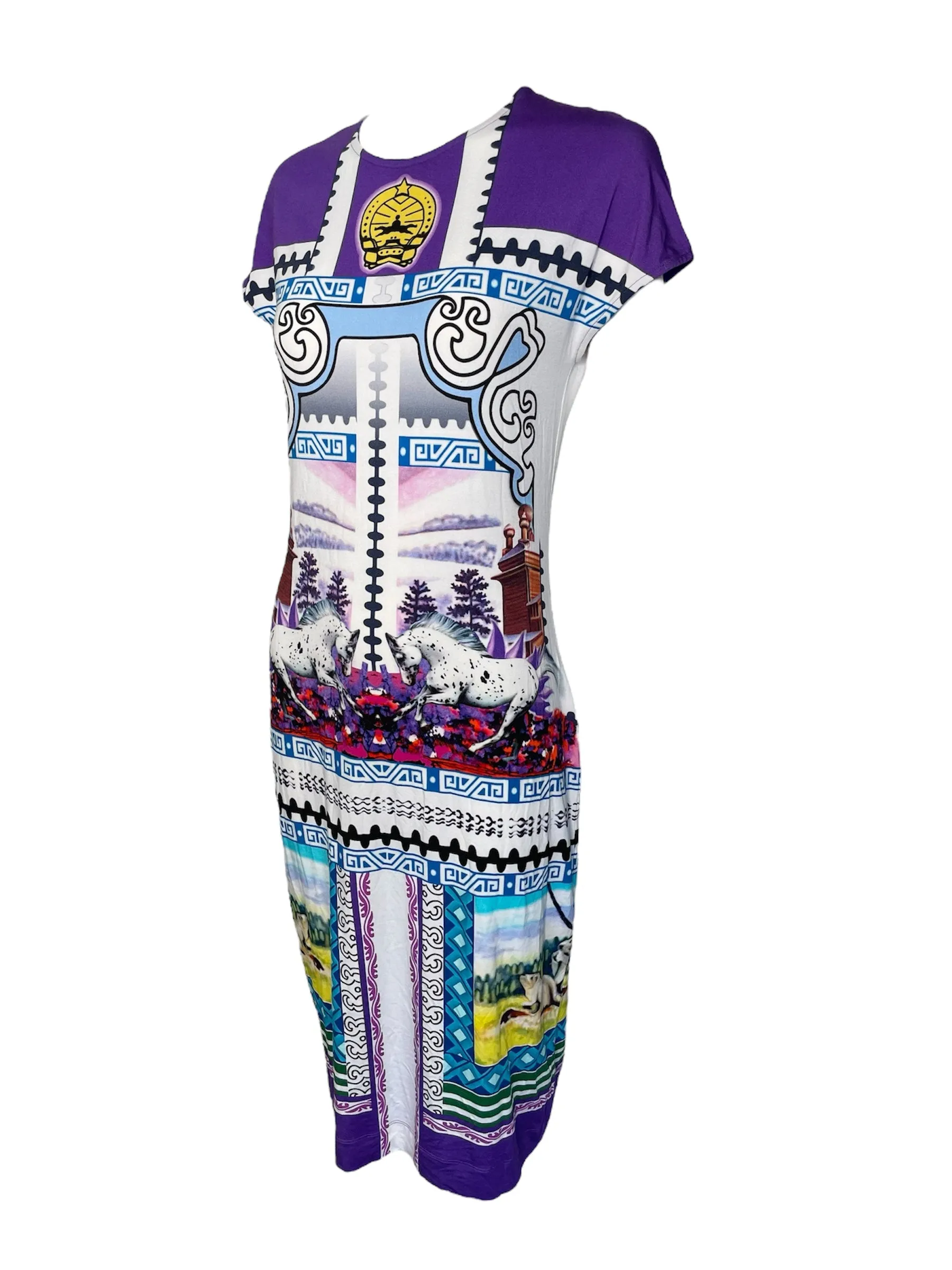 Mary Katrantzou 2010s Digital Print Tee Shirt Dress, NWT