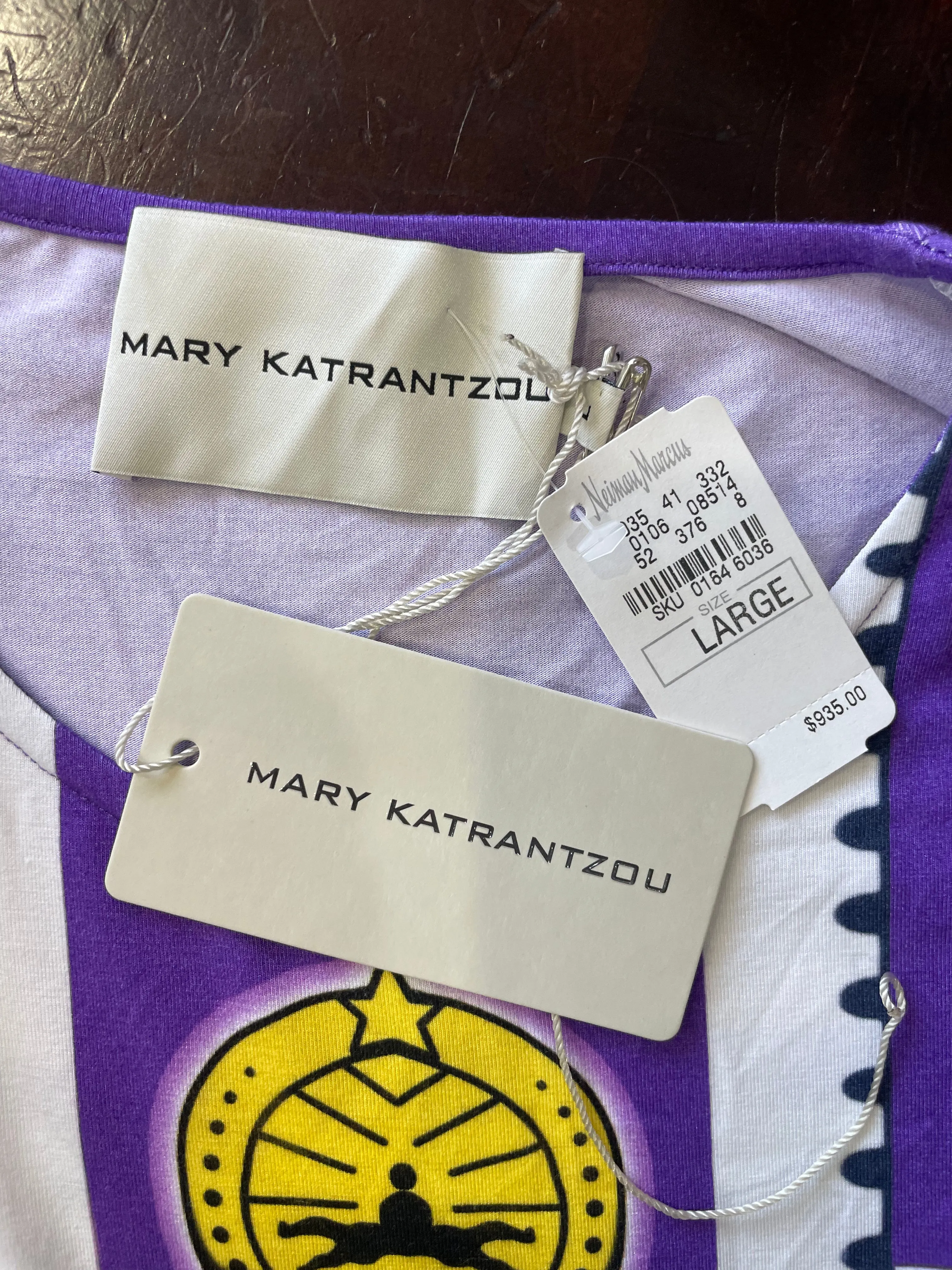 Mary Katrantzou 2010s Digital Print Tee Shirt Dress, NWT