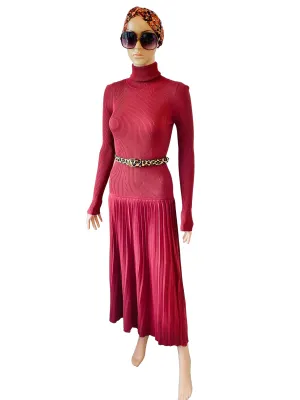 Mauve Roll Neck Maxi Jumper Dress