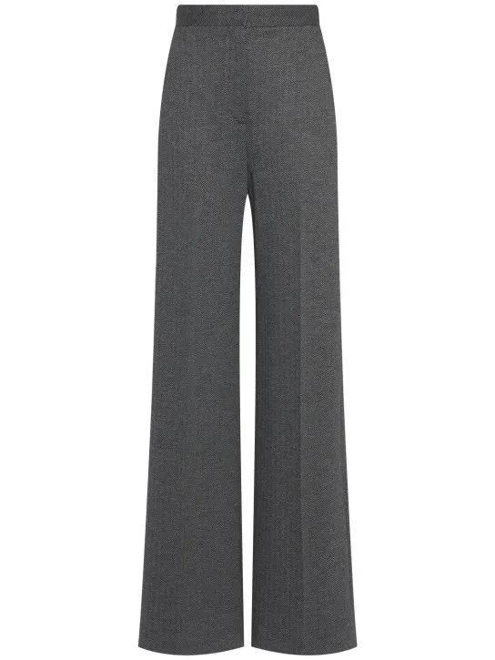 Max Mara   Angora wool blend jacquard wide pants 