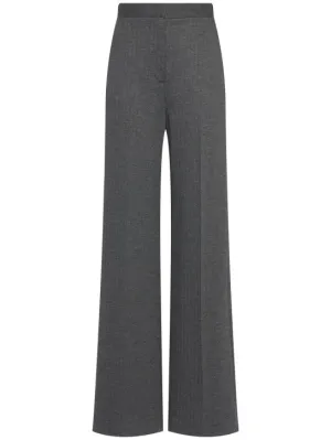 Max Mara   Angora wool blend jacquard wide pants 