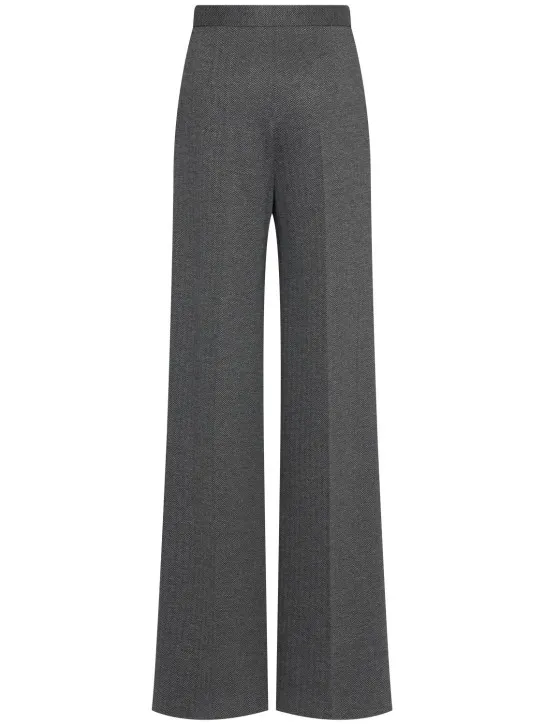 Max Mara   Angora wool blend jacquard wide pants 